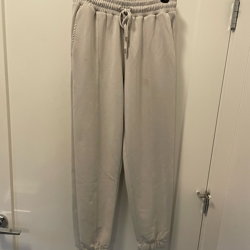 Mavi medium Cream Sweatpants joggers with pockets drawstring waist